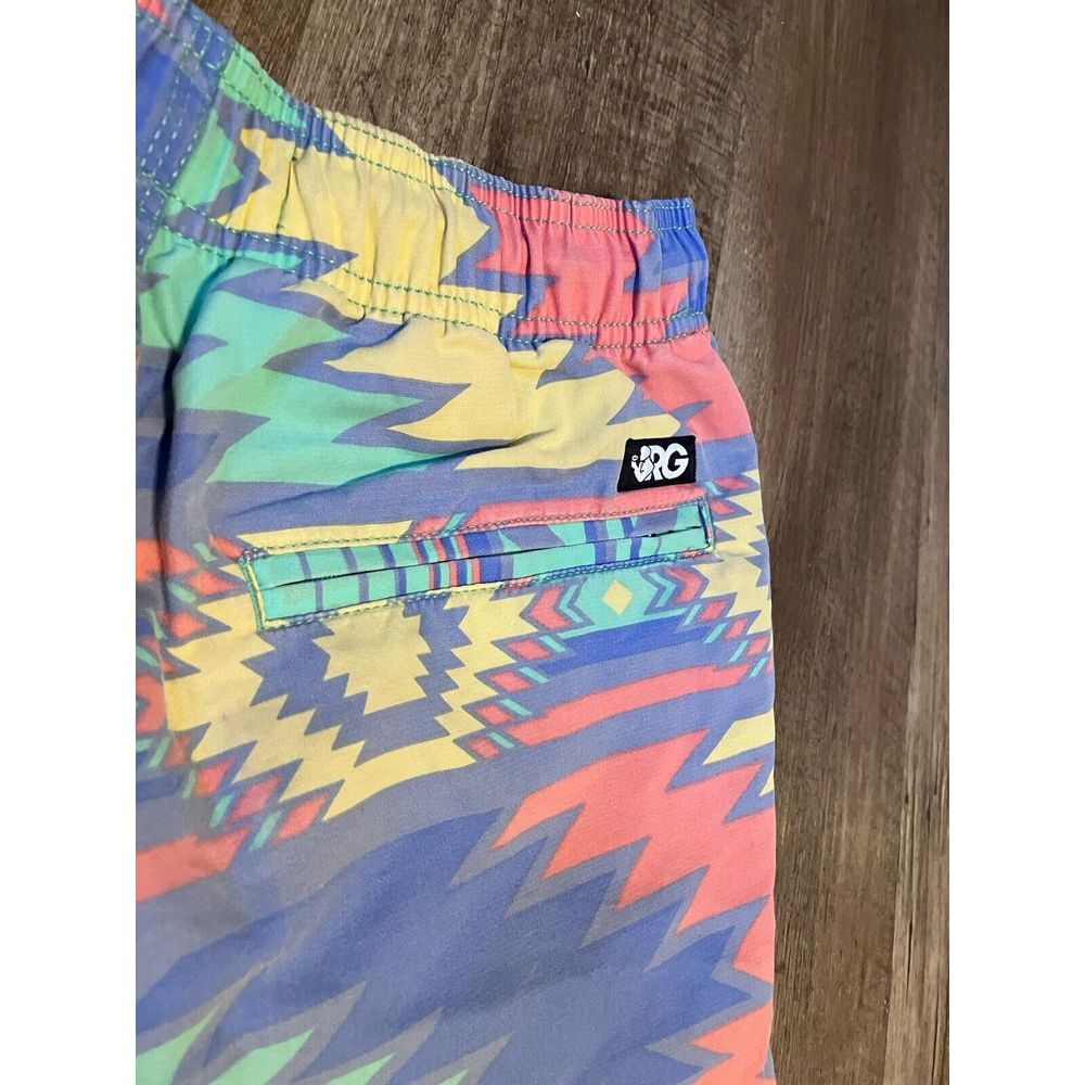 Rowdy Gentleman Mens Small Swim Trunks Pastel Southwestern Geometric Mesh Lined - Picture 7 of 8